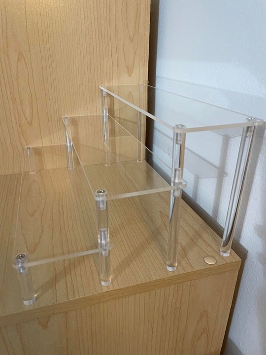 Set of 10 Acrylic Display Risers, 3 Tier Perfume Organizer Stand