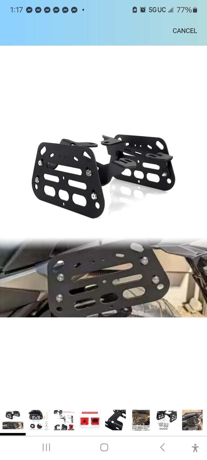 Motorcycle saddlebag rack