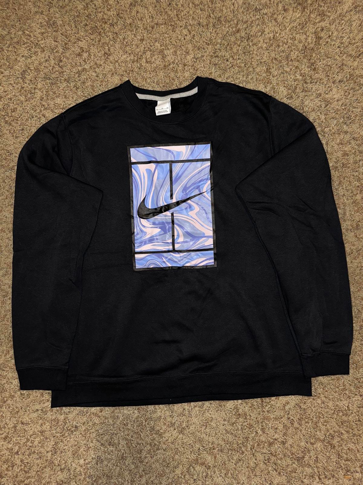 Nike Court Fleece Pullover Long Sleeve Black Tennis Sweatshirt