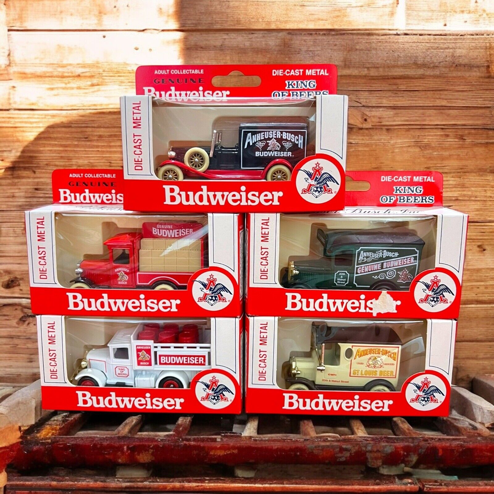 Vintage 1979 Lot of 5 Budweiser Anheuser Busch Days Gone Lledo Hartoys USA