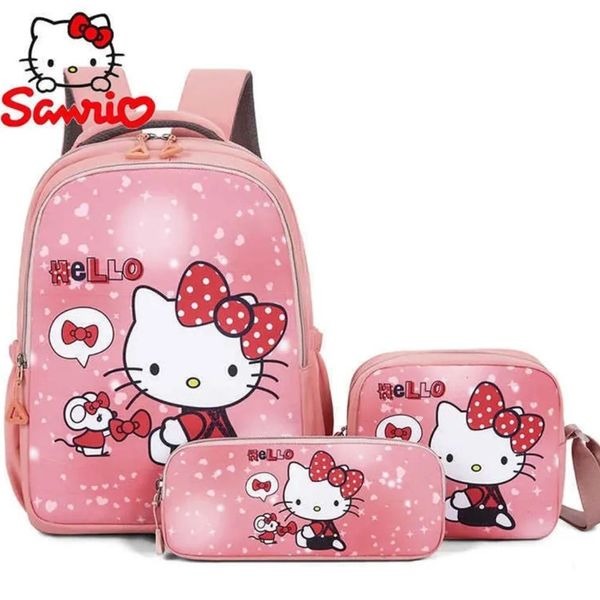 NWT Hello Kitty Pink Kids 3 Piece Backpack Set