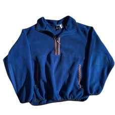 vintage The North Face blue fleece quarter zip pullover jacket size XL