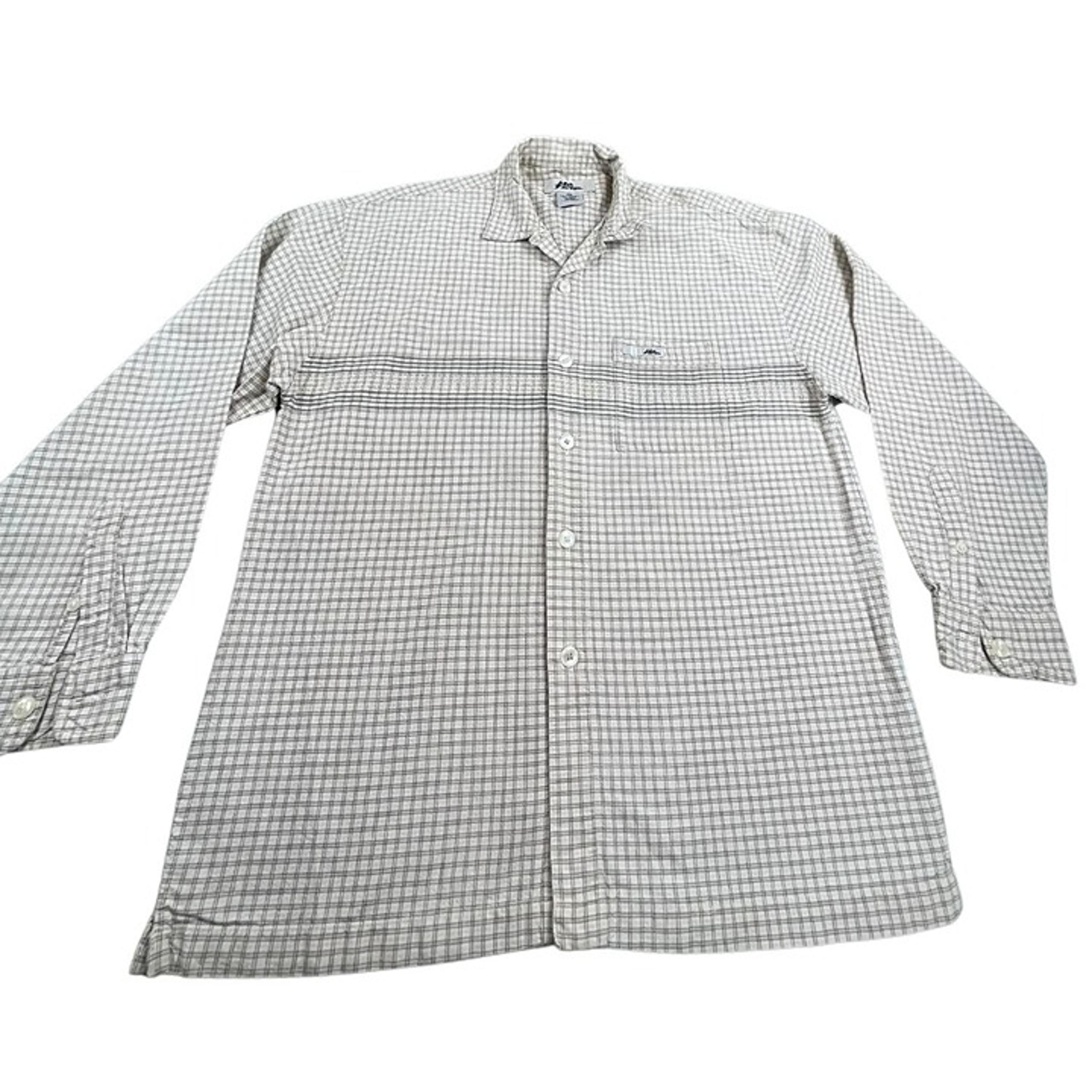 No Fear Men Large Beige Plaid Collared Long Sleeves Button Down Shirt Skater Y2K