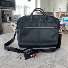 Samsonite Classic Leather Toploader Briefcase in Black