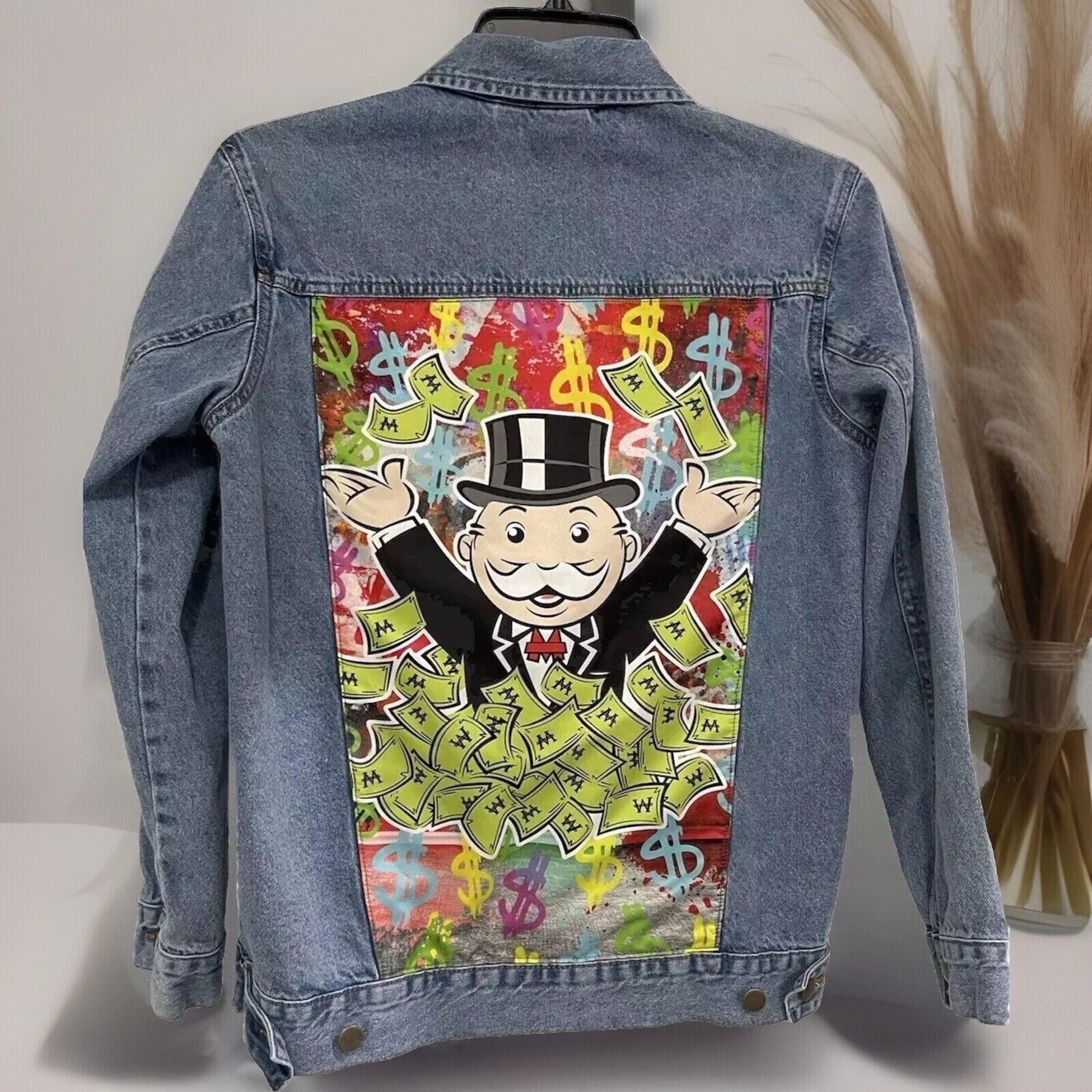 Monopoly Hasbro Trademark  Denim Jacket Size Small
