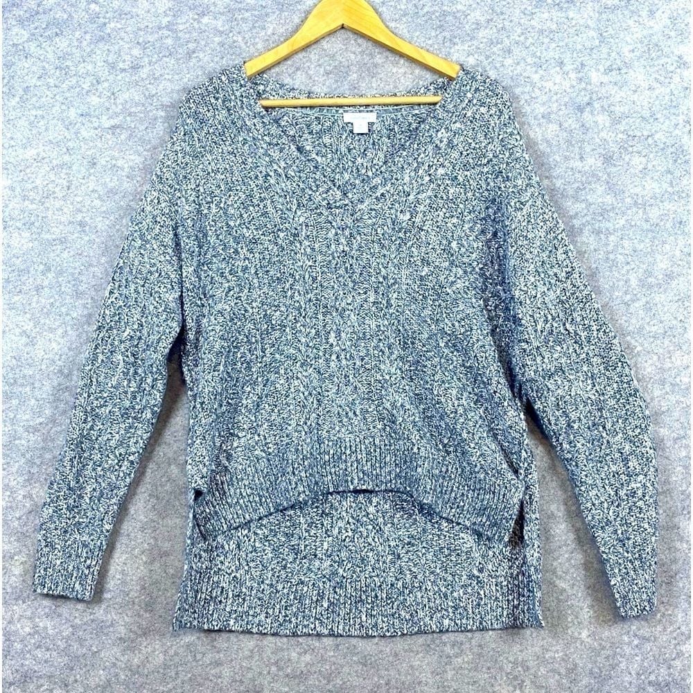 Sundance Cable Knit Sweater Size M Gray High Low SOFT Neutral Casual Winter Warm