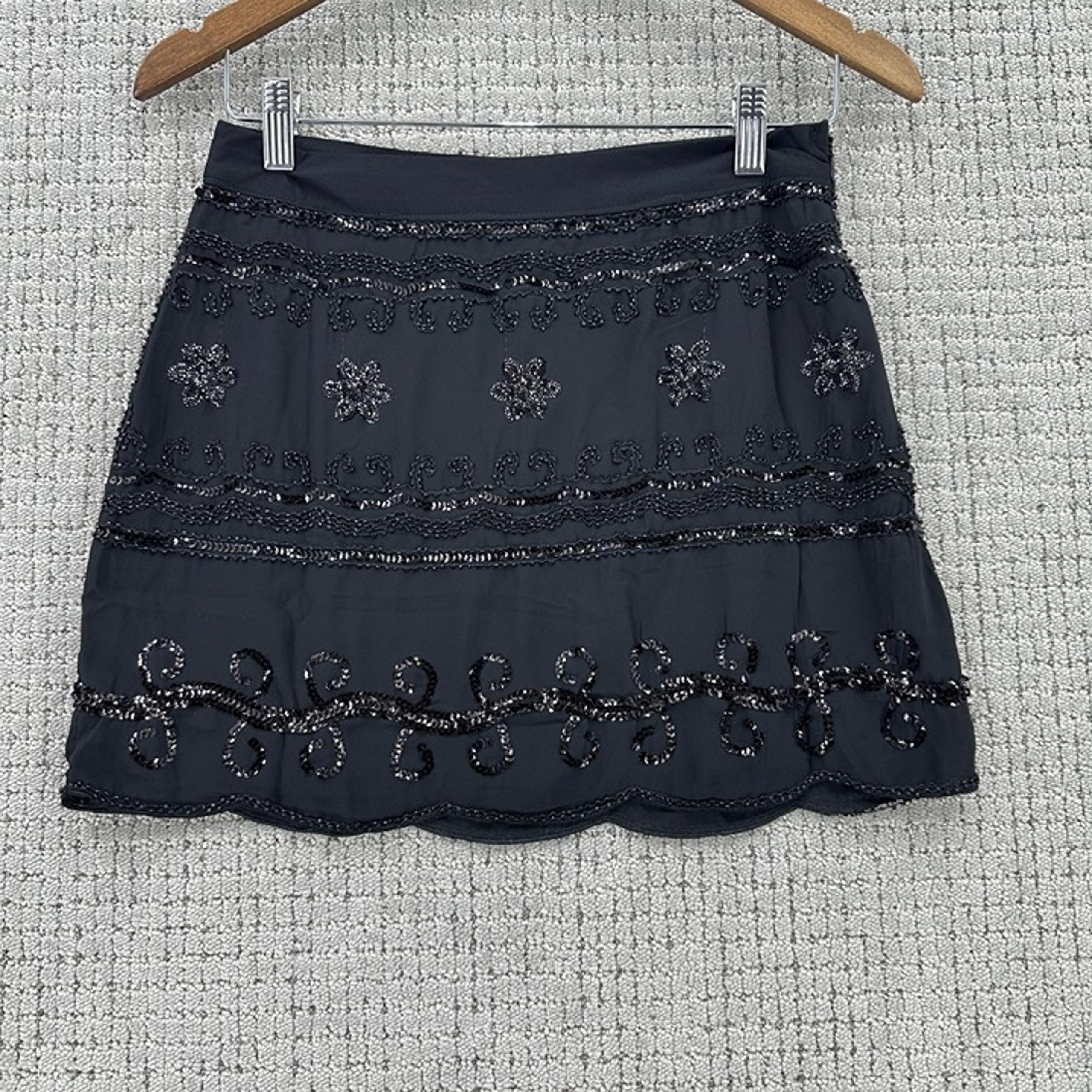 Endless Rose Womens Mini Skirt Size S Black Sequin Beaded Lined Size Zip NWT
