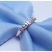 14K Karat Solid White Gold Designer Baguette & Round Diamond Ring - Size 6.50