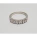 14K Karat Solid White Gold Designer Baguette & Round Diamond Ring - Size 6.50