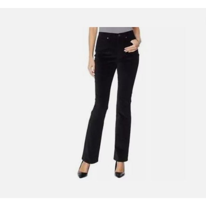 65 DG2 Soft Stretch Velvet Trouser Pants Sz 8 Midnight Black Velvet