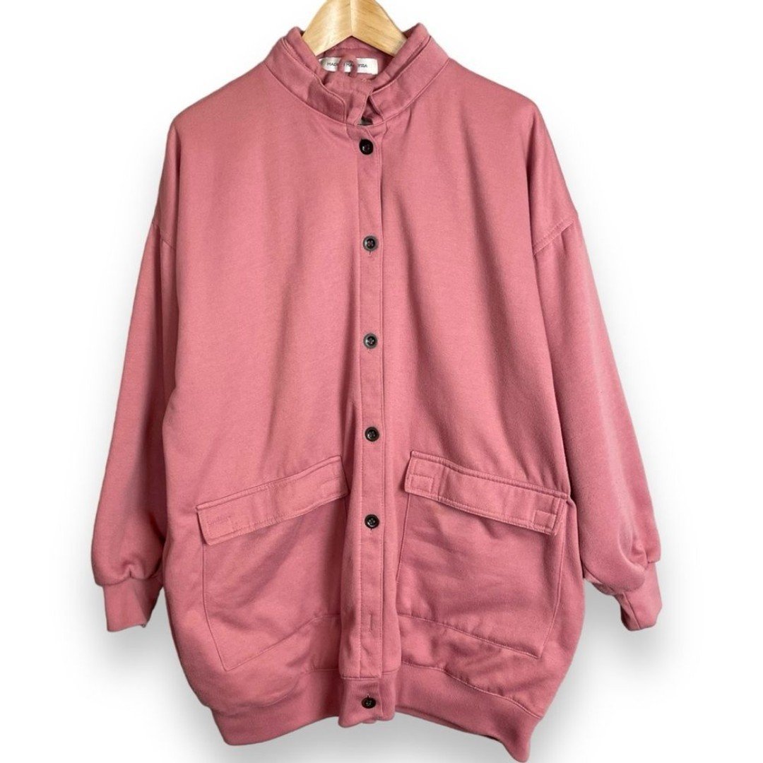 Vintage Gottschalks Jacket Button-Up Pink Slouchy Flaws Women Size XL Pockets