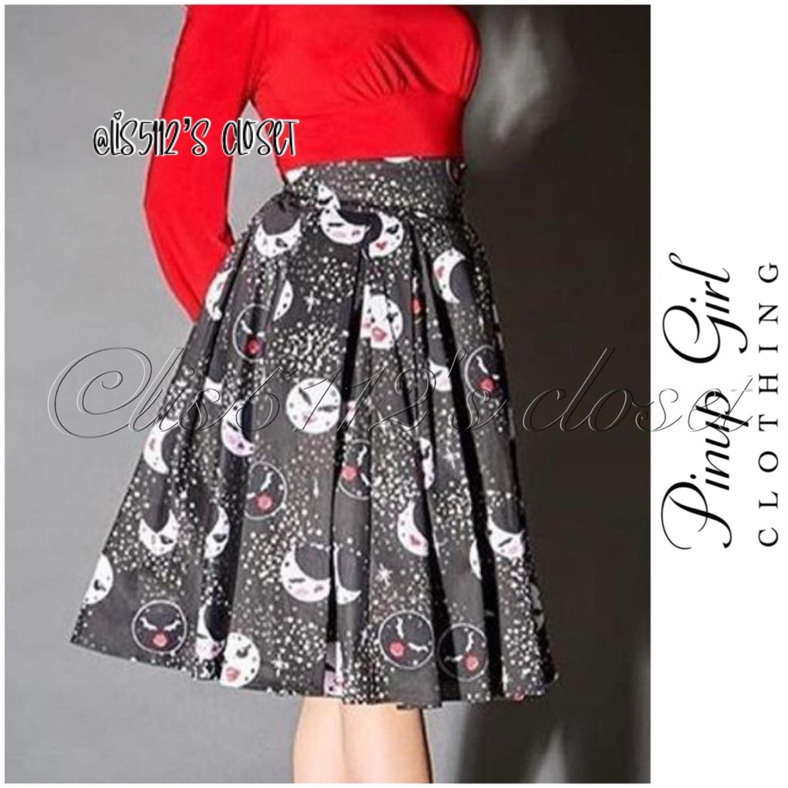 Pinup Couture x artrhapsody Moon Maiden Print Little Jun Swing Skirt Sz Medium M