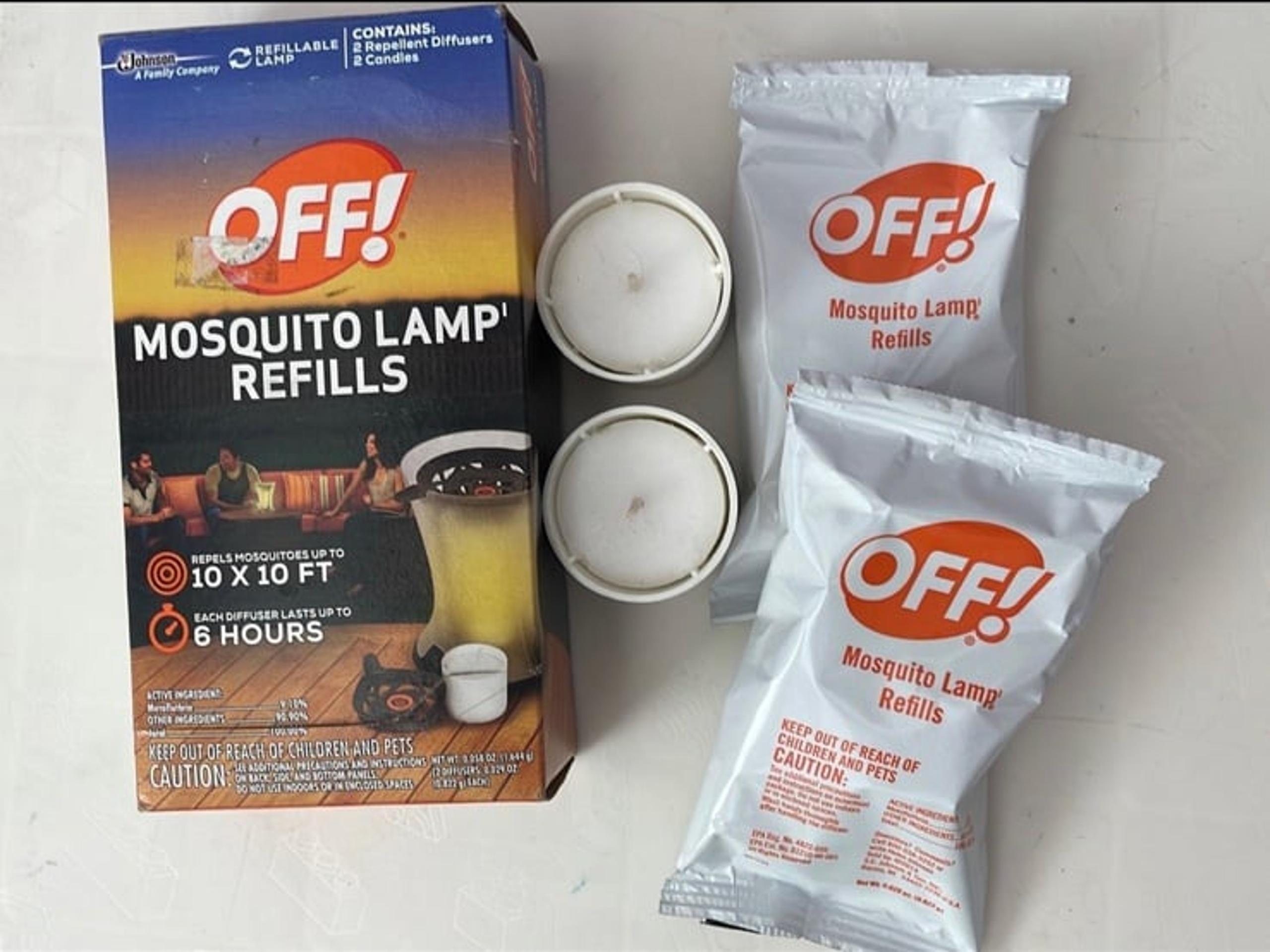 New off lamp refills mosquito repellent insect no spray protection 2 candle set