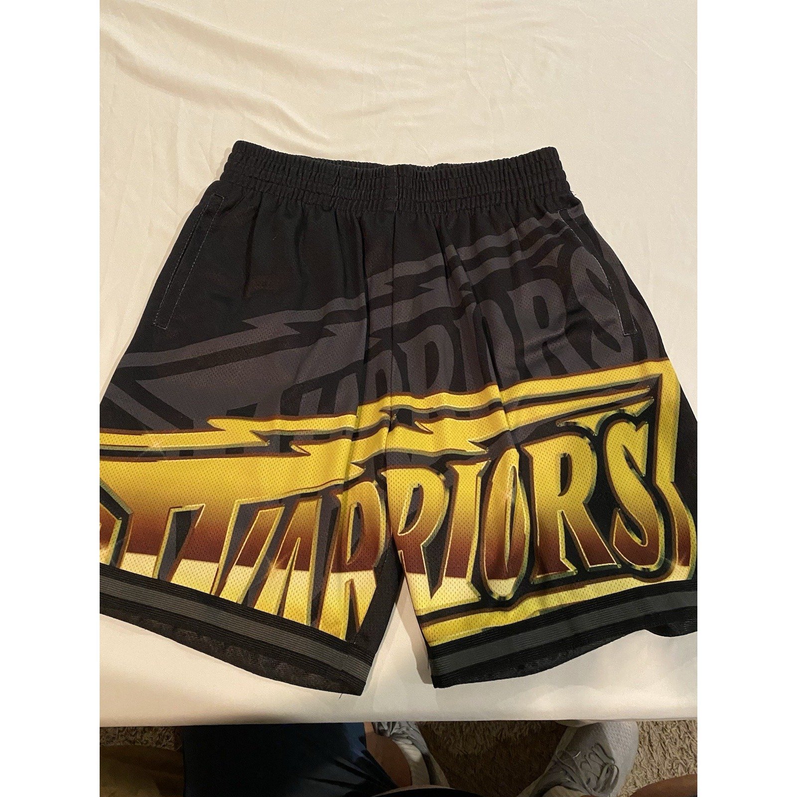 Mitchell & Ness Black Golden State Warriors Big Face 4.0 Fashion Shorts Men's M