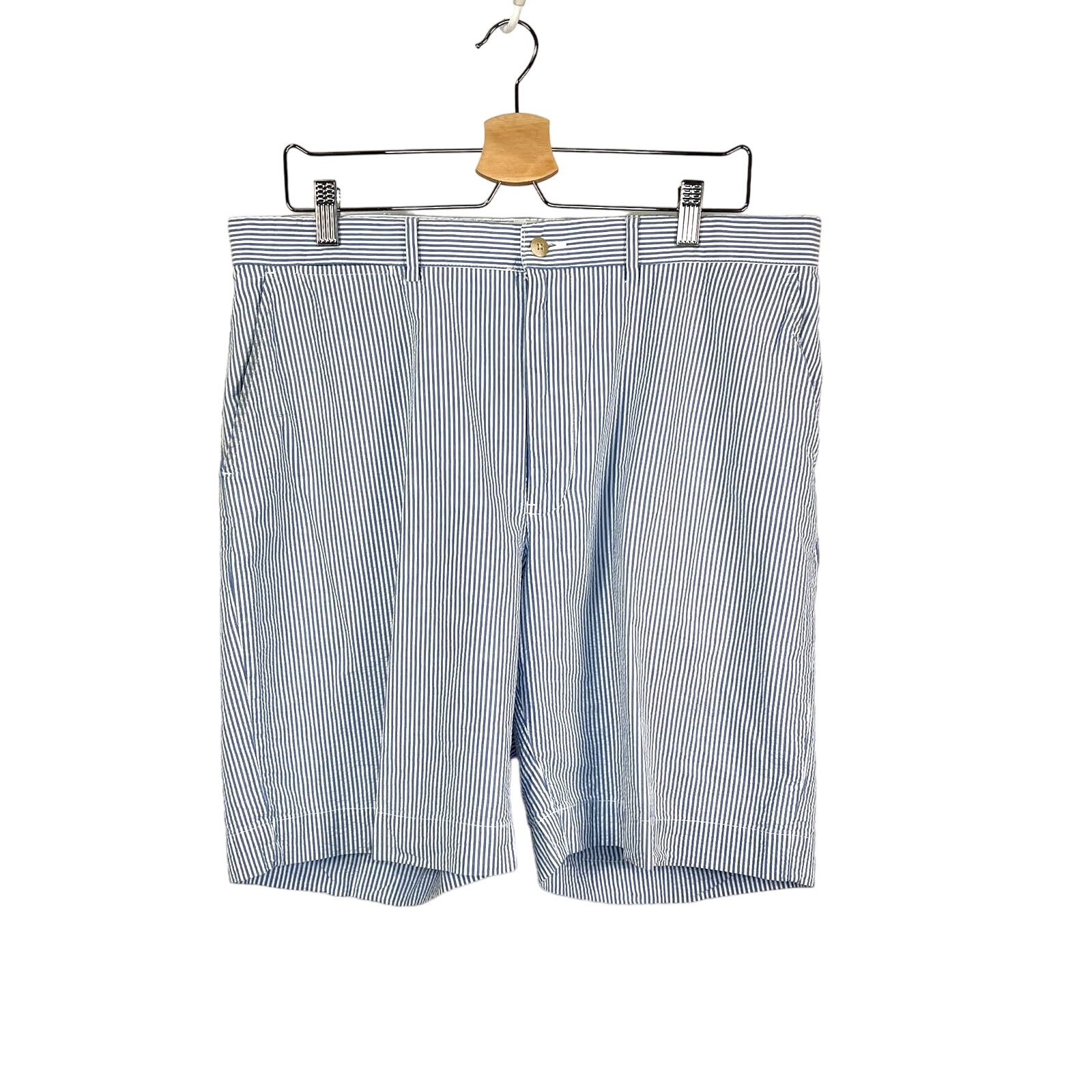 Vintage 90s Polo Ralph Lauren Seersucker Shorts Blue Pinstripe