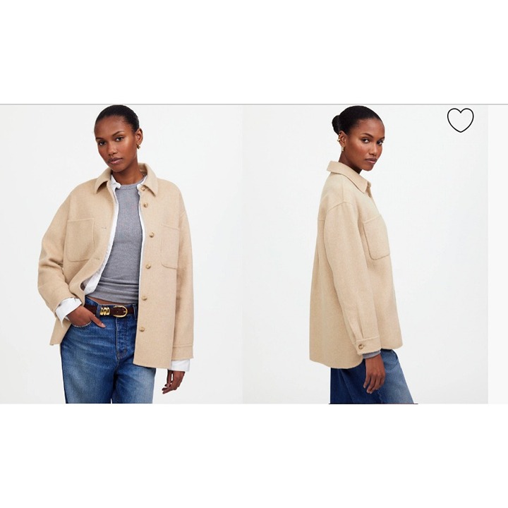 Madewell Womens 188 Double Faced Long Shirt Jacket Size XS NS395