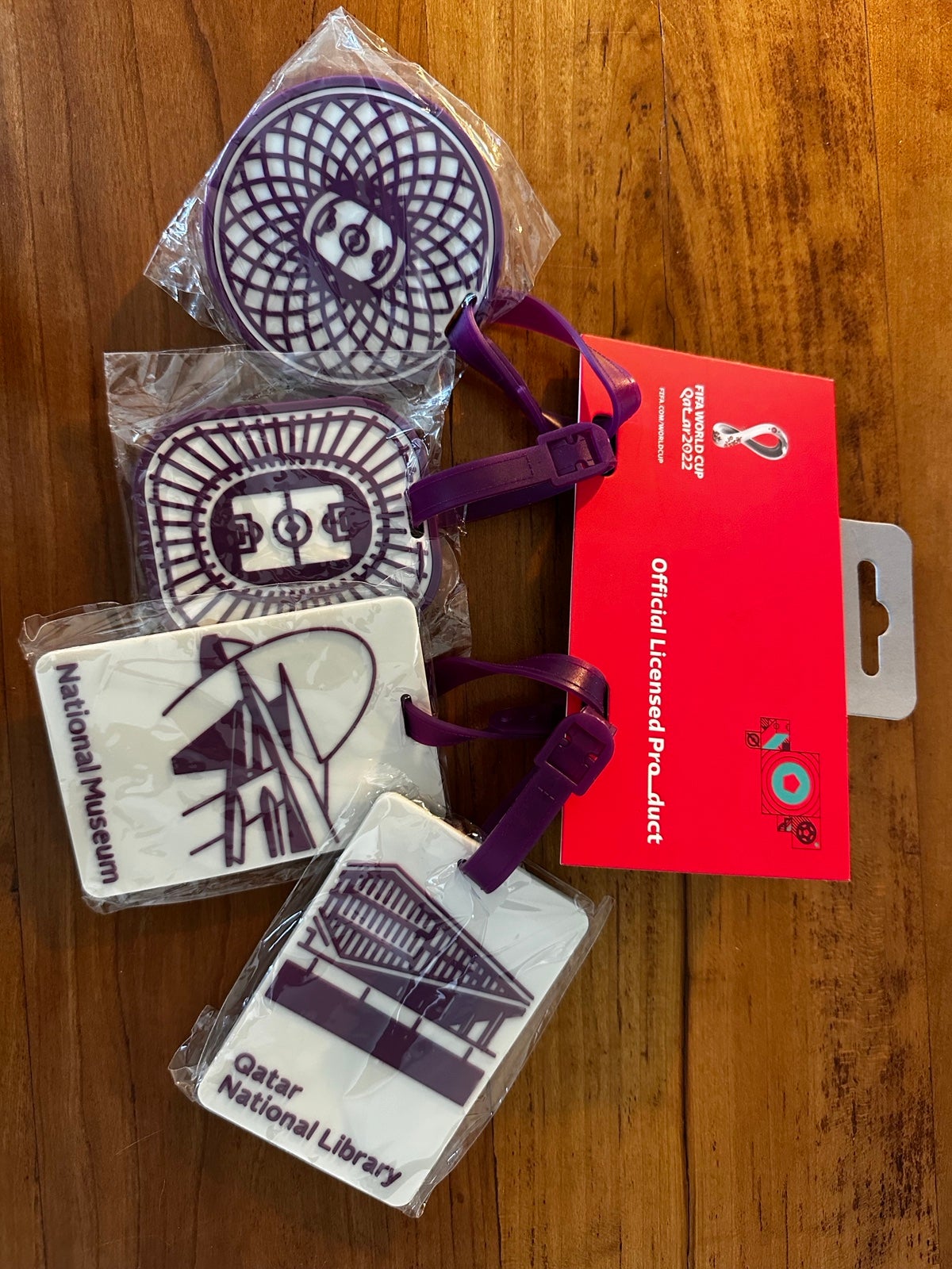 Luggage Tag Set Of 4 Qatari Burgundy FIFA 2022 EDITION