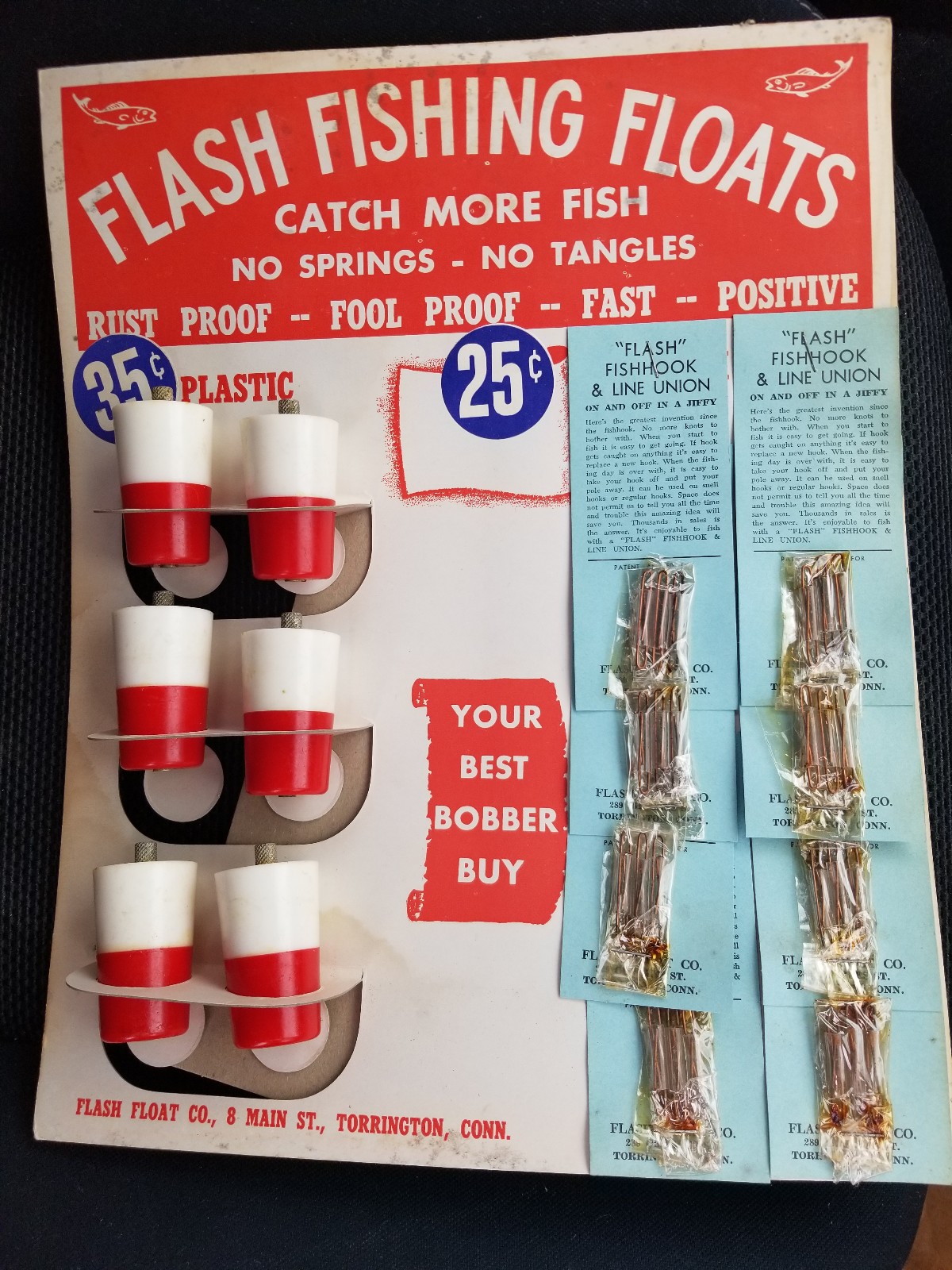 Vtg 1950s Flash Fishing Floats Countertop Display Bobber Lure 6 Sets