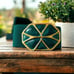 Day Lor Cinch Belt S/M Teal Green Elastic Gold Tone Buckle 80s Enameled Stretch.