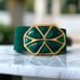 Day Lor Cinch Belt S/M Teal Green Elastic Gold Tone Buckle 80s Enameled Stretch.