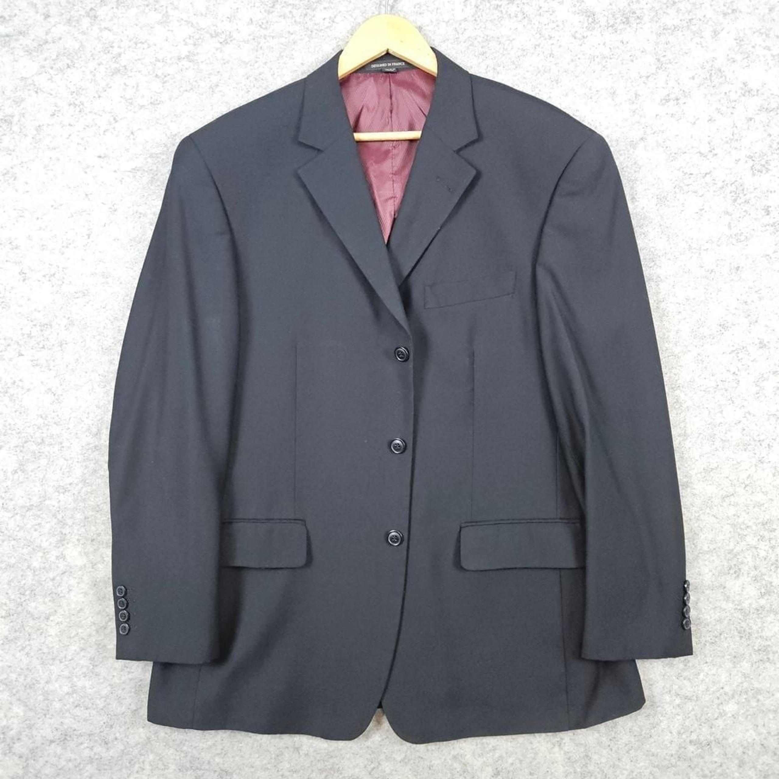 Giorgio Cosani Men's Black Blazer Size 44R 100% Wool Super 140s Hand Tailored