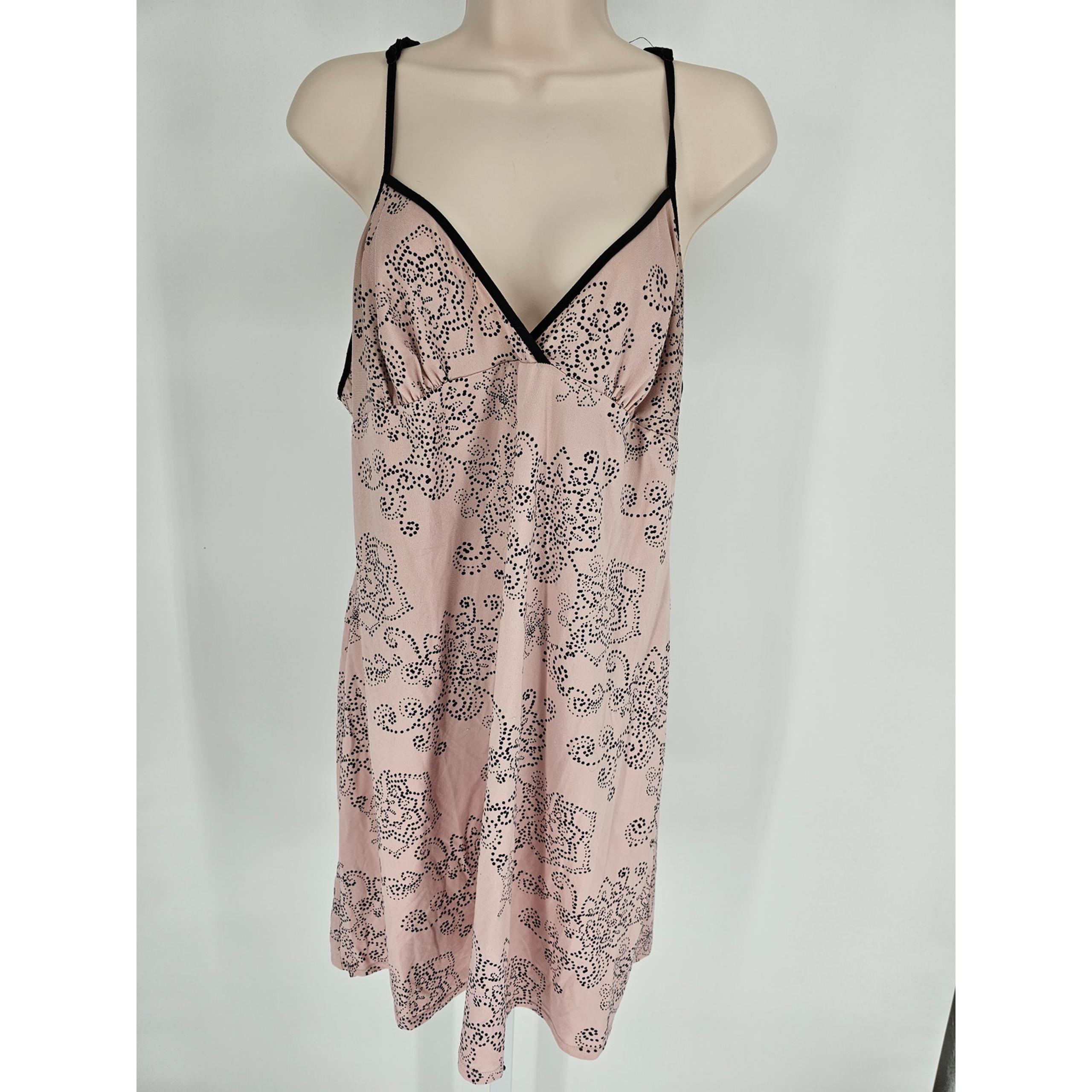 Apt 9 Womens Sz M Knee Length Super Soft Nightgown Light Pink Black Lace Trim