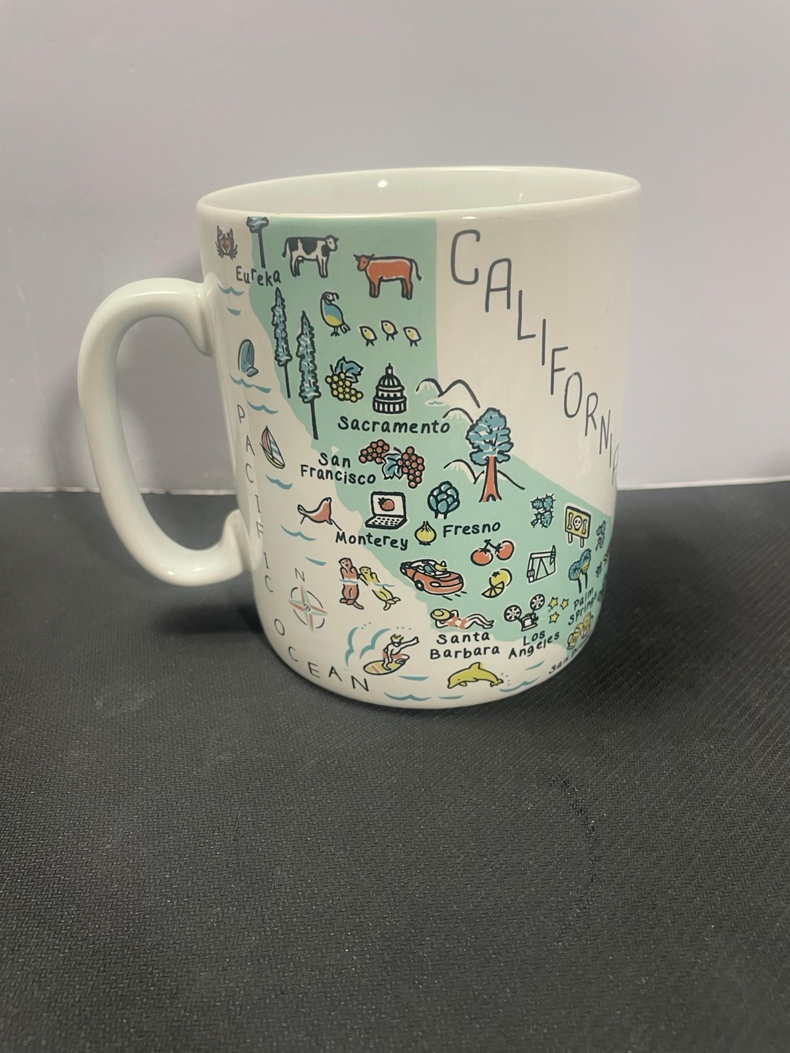 222 FIFTH My Place CALIFORNIA Large 26oz Oversized Coffee Mug Pacific Ocean