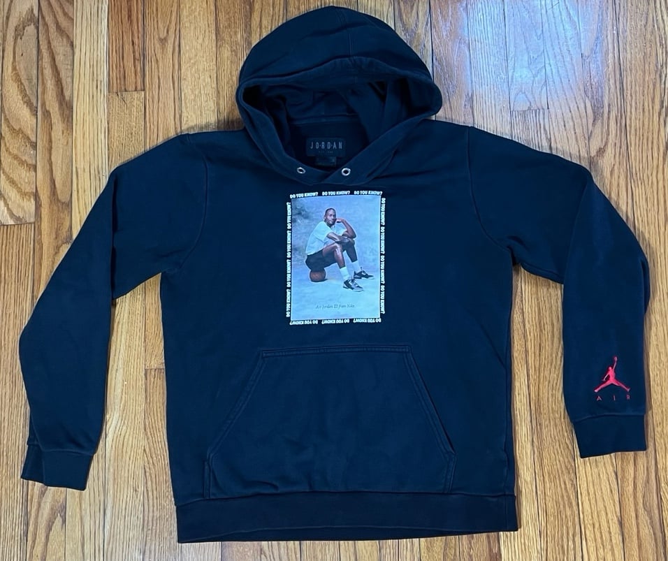 Vintage Nike Michael Jordan “Do You Know” Air Jordan lll Hoodie Mens Medium