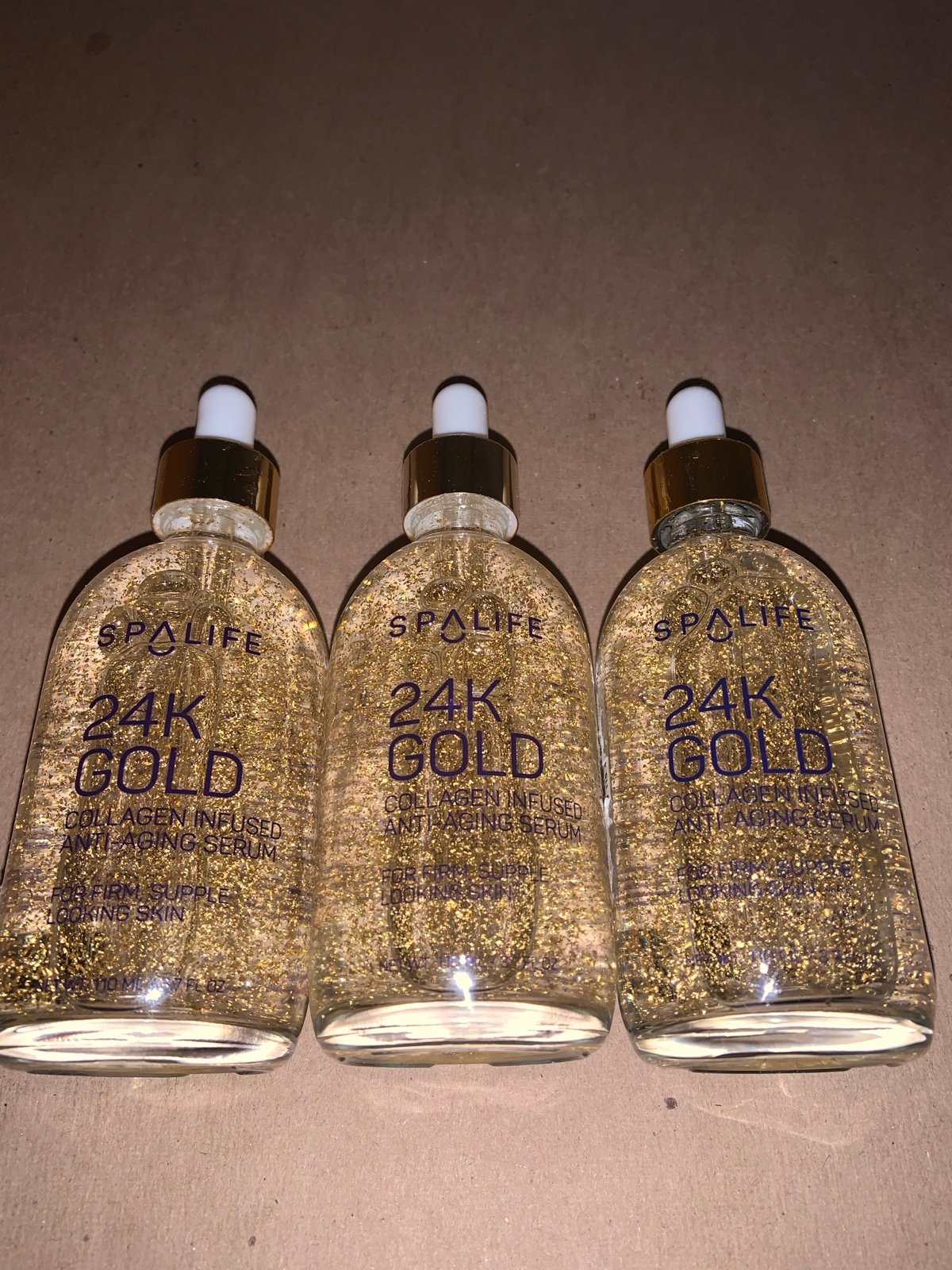 3x Spa Life 24k Gold Collagen Infused Serum 3.7 Fl Oz Anti Aging Serum