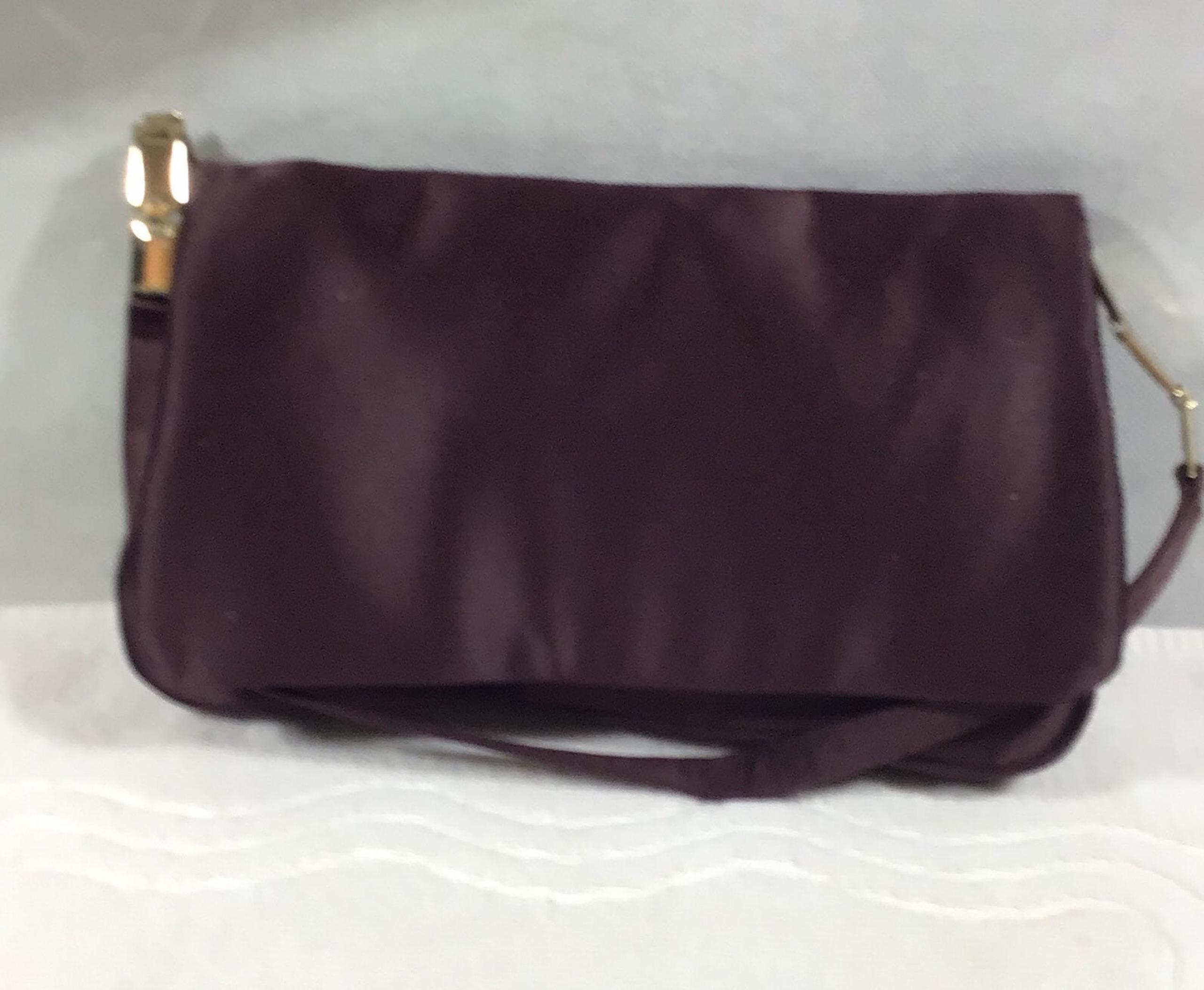 Ralph Lauren purple silk purse  9”x5”x1”  magnetic clasp.  TB5