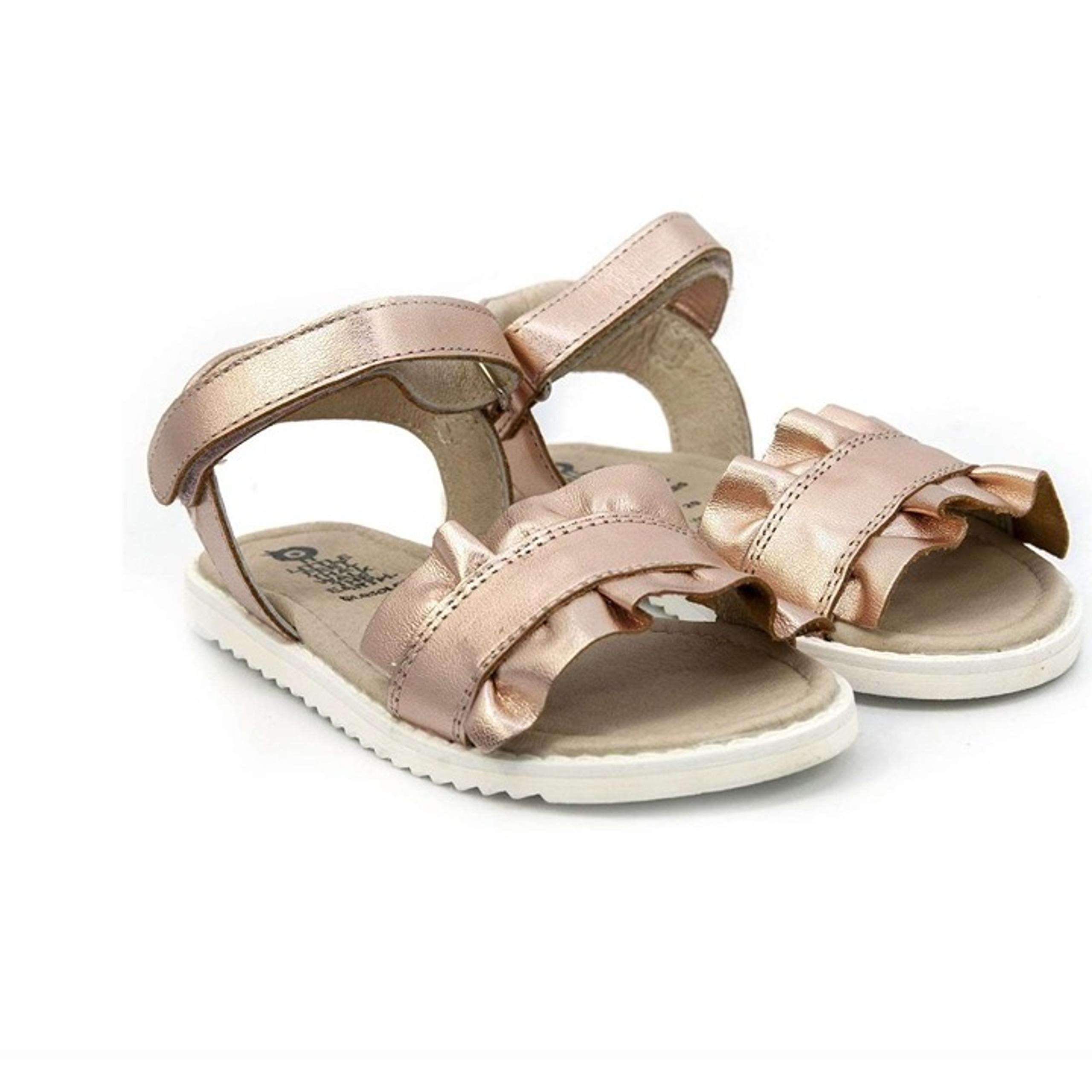 Old Soles Girl's I'm-Frilled Leather Sandals Copper/Pink Size EU 27