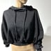 Young Fabulous & Broke YFB Raissa Cropped Hoodie M / L Washed Black/Gray Dolman