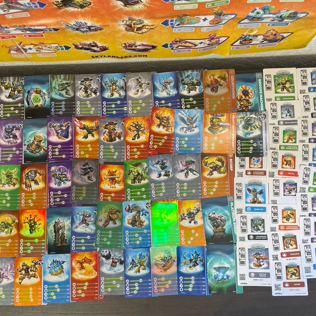 Skylanders SWAP Force - Stat Card Lot (63 Items)