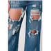 Uniq by Litz Womans Jeans 25/1 Distressed Flare Dark Wash Mid Rise Boyfriend