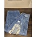 Uniq by Litz Womans Jeans 25/1 Distressed Flare Dark Wash Mid Rise Boyfriend