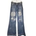Uniq by Litz Womans Jeans 25/1 Distressed Flare Dark Wash Mid Rise Boyfriend