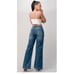 Uniq by Litz Womans Jeans 25/1 Distressed Flare Dark Wash Mid Rise Boyfriend