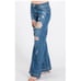 Uniq by Litz Womans Jeans 25/1 Distressed Flare Dark Wash Mid Rise Boyfriend