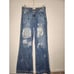 Uniq by Litz Womans Jeans 25/1 Distressed Flare Dark Wash Mid Rise Boyfriend