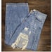 Uniq by Litz Womans Jeans 25/1 Distressed Flare Dark Wash Mid Rise Boyfriend