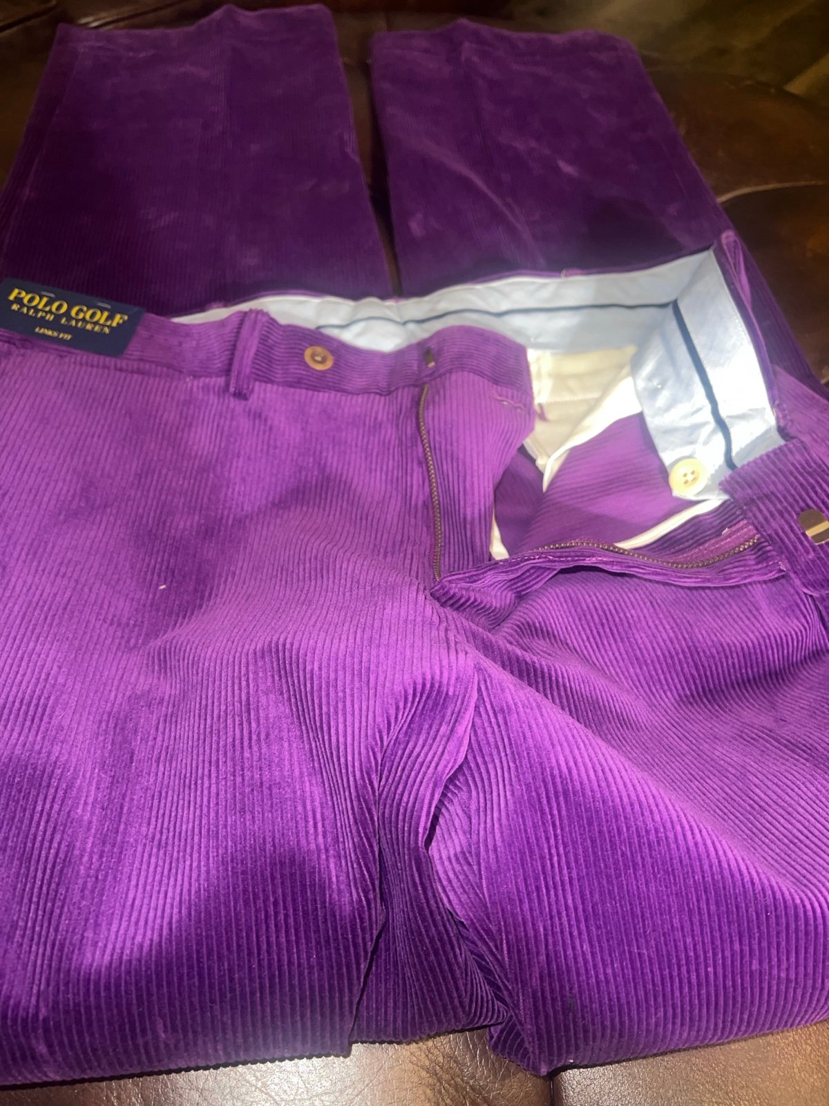 Purple Corduroy Polo Golf Pants NWT