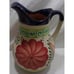 Handmade & Painted Mexican Terracotta Pitcher w/ 6 Tumblers Artisanal Painted Ta