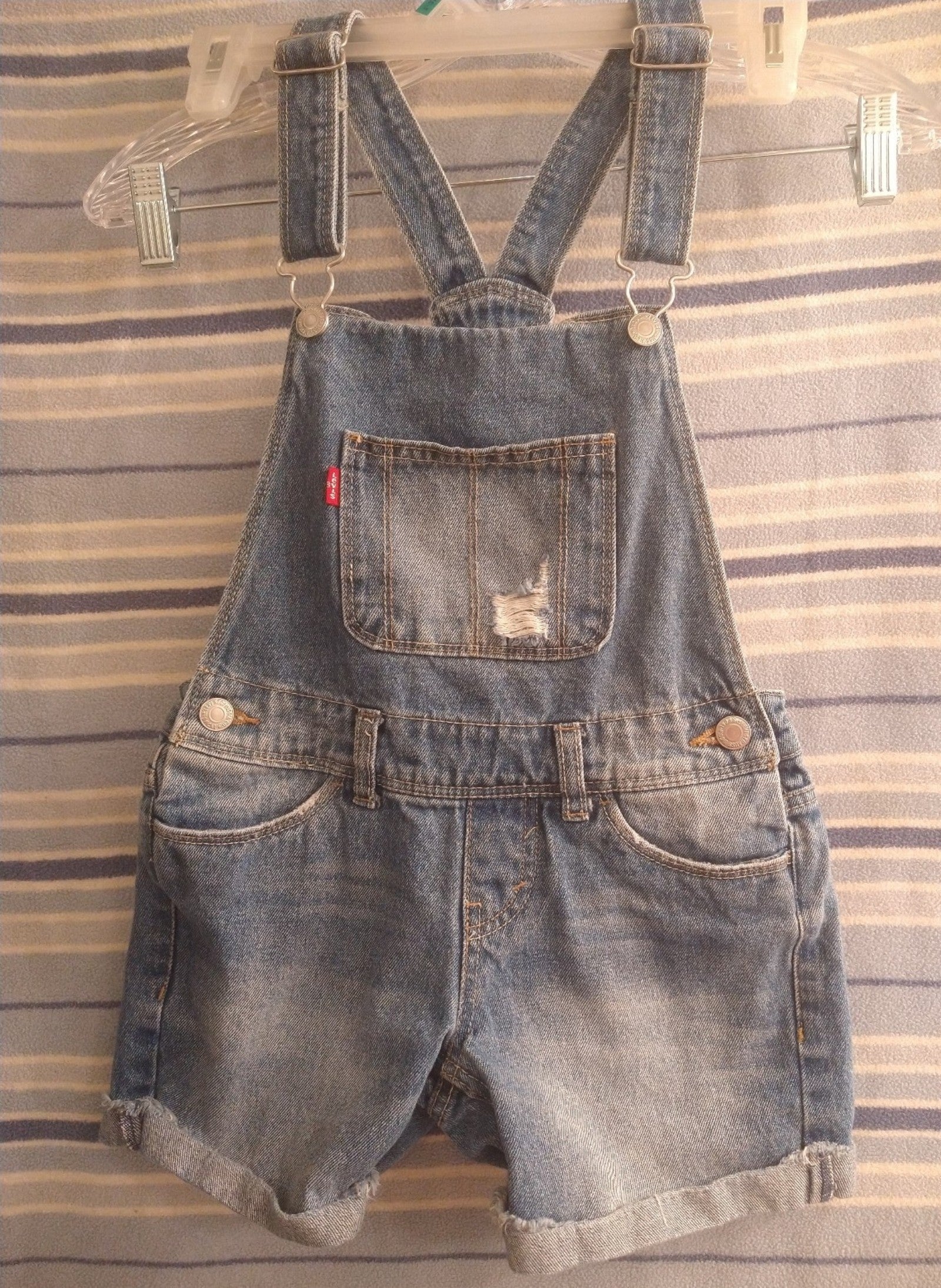 Levi Strauss Denim Shortalls for Big Girls Size 7 Regular