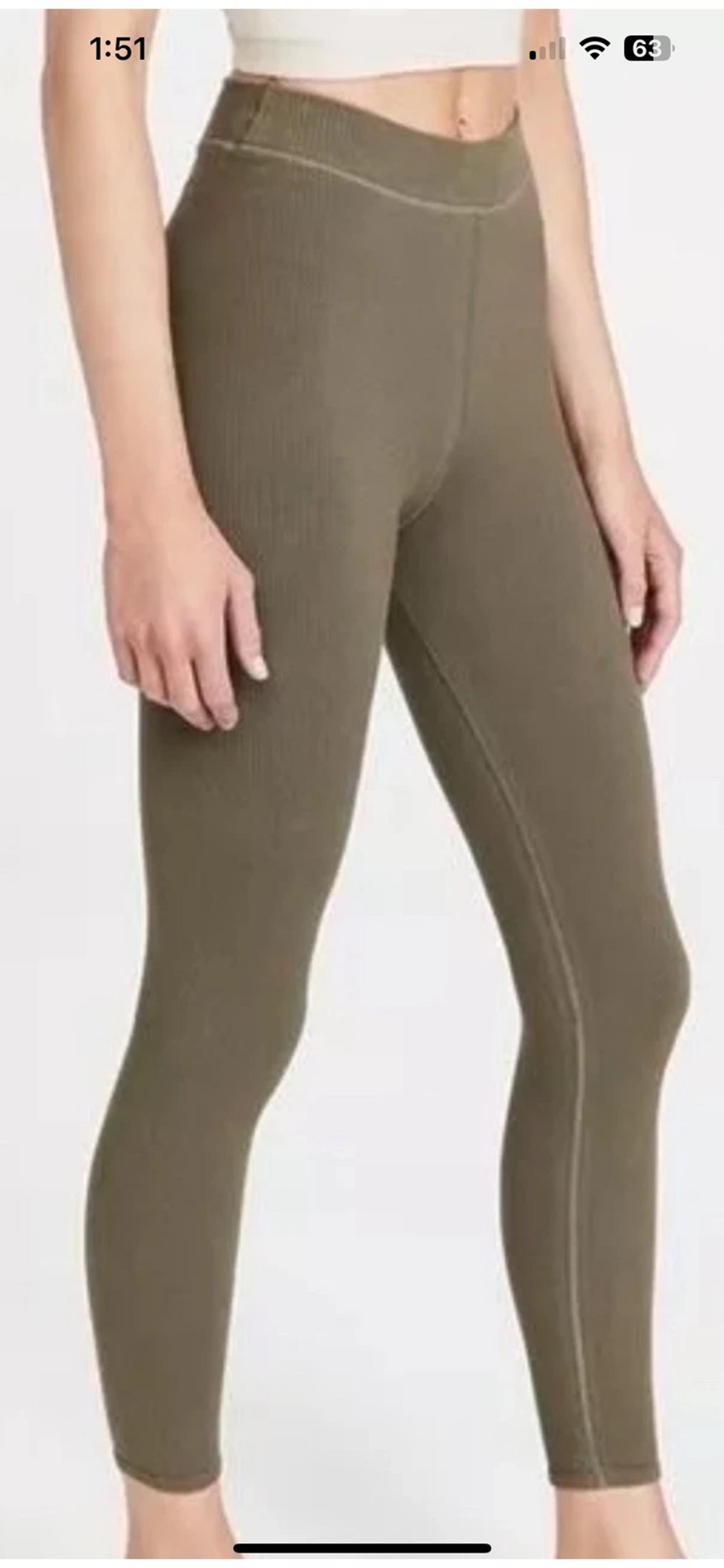 Good American Legging Women 2XL/3XL Chunky Rib Sea Turtle Banded High Waist