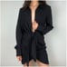 Choosy Crosby Black Long Sleeve Tie Front Plunge V-Neck Mini Dress Size 0