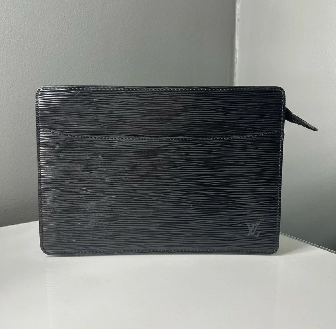Louis Vuitton Black Epi Leather Pochette Clutch Bag SR0965