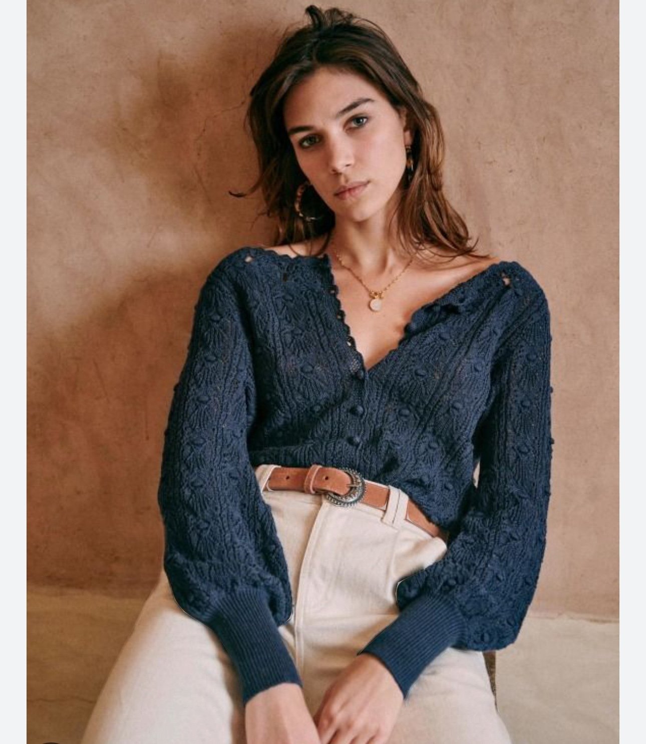 NWOT Sezane Artie Crochet knit jumper