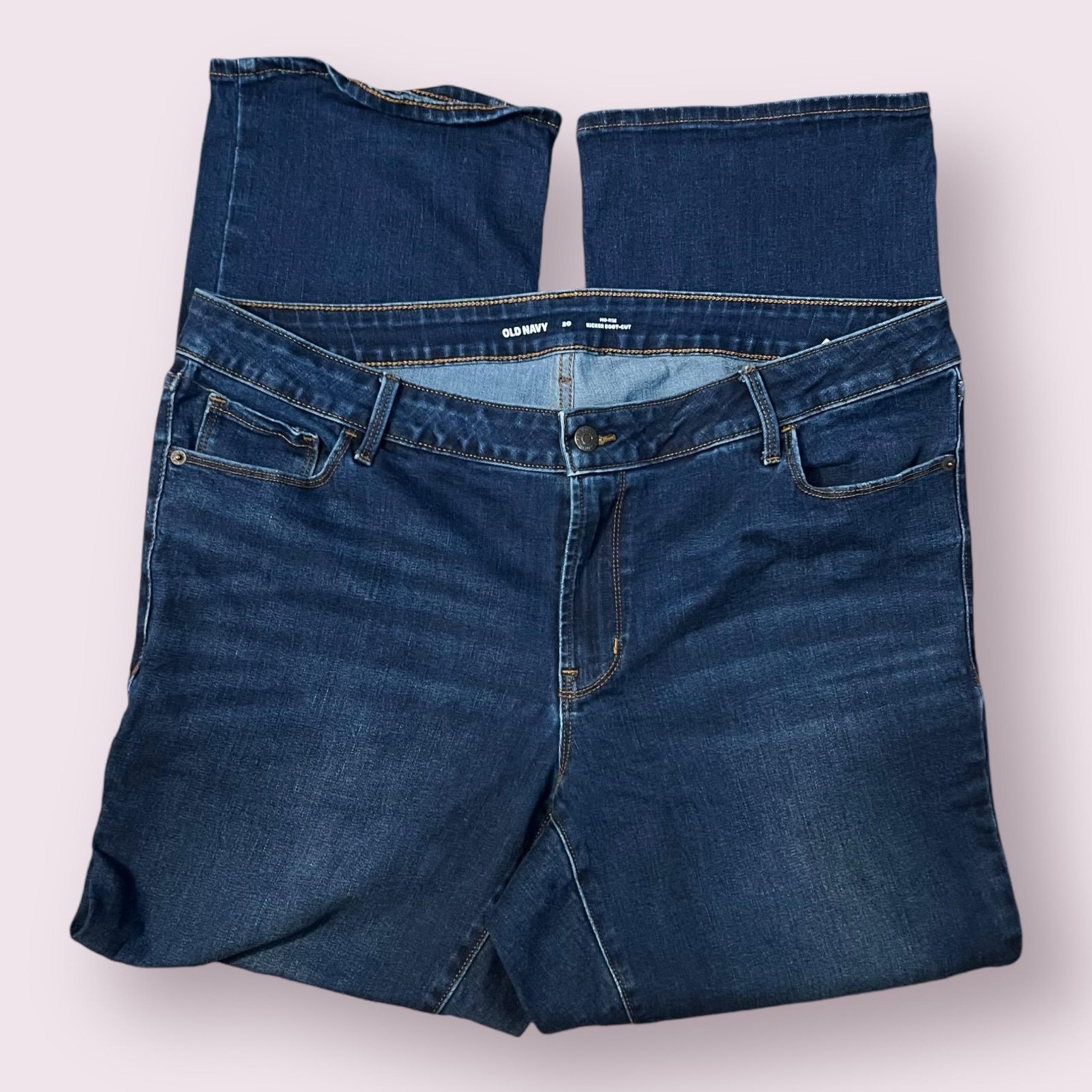 Old Navy Women’s Mid-Rise Kicker Boot-Cut Size 20 Blue Jeans