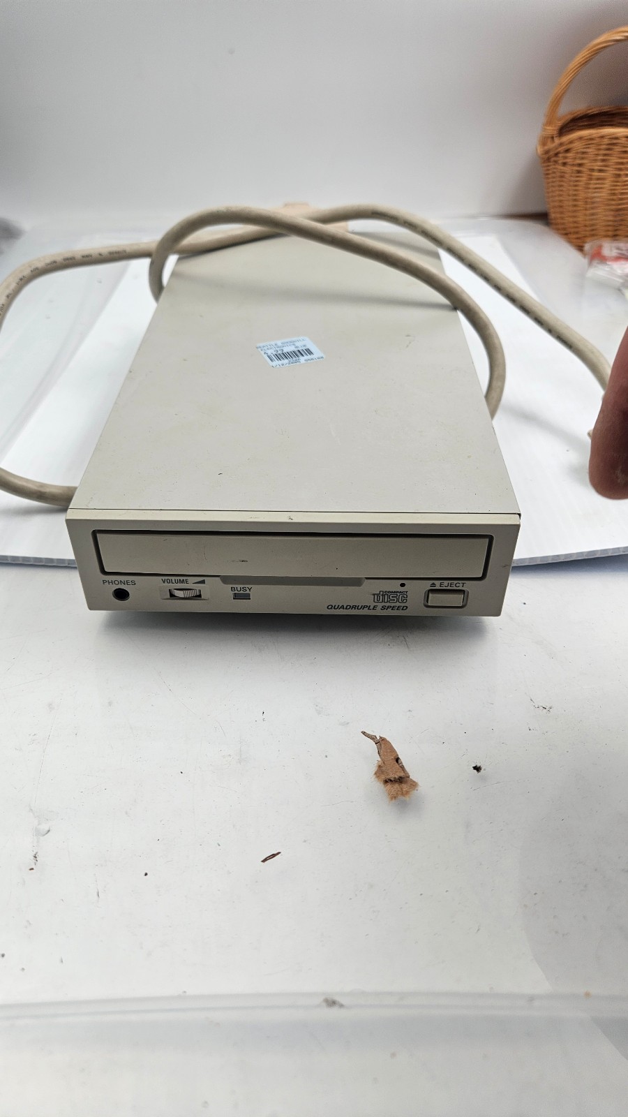 PT-6001 Vintage External SCSI CD-ROM Disk Drive with Cable