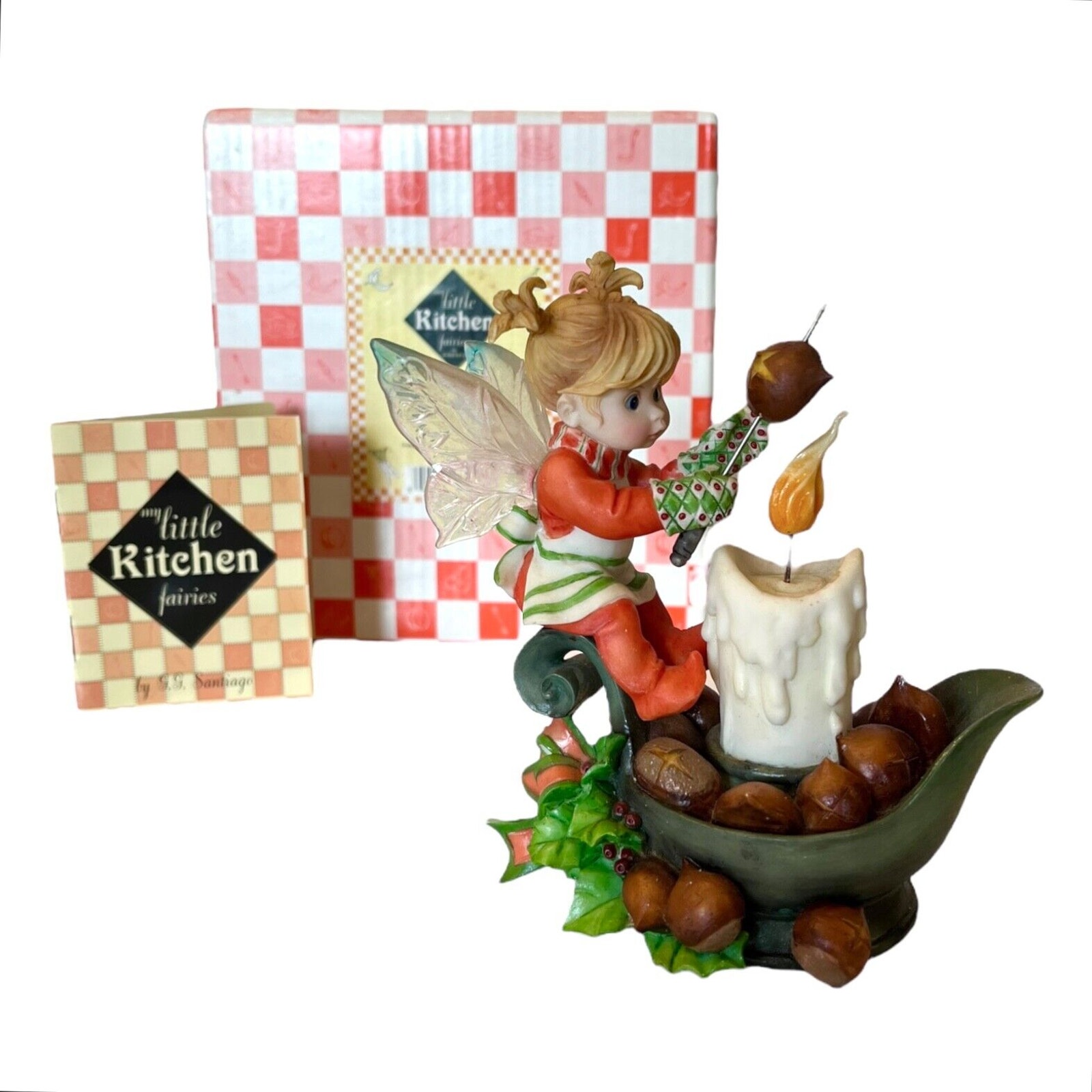My Little Kitchen Fairies ROASTING CHESNUTS FAIRIE Candle Flame Fairy Figurine!